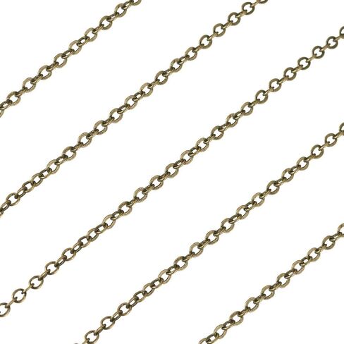 32.8Ft Brass Flat Cable Chain for Jewelry Making Soldered Flat Oval Cable Chain with Spool For DIY Jewelry Making Supplies in Saudi Arabia