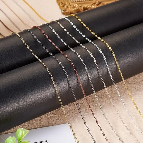 32.8Ft Brass Flat Cable Chain for Jewelry Making Soldered Flat Oval Cable Chain with Spool For DIY Jewelry Making Supplies in Saudi Arabia