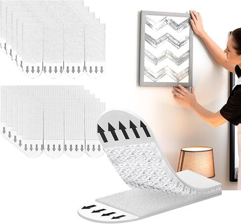Generic 36 Pairs 72 Strips Picture Hanging Strips, Damage-Free, Sticky Hooks for Posters on Wall in Saudi Arabia