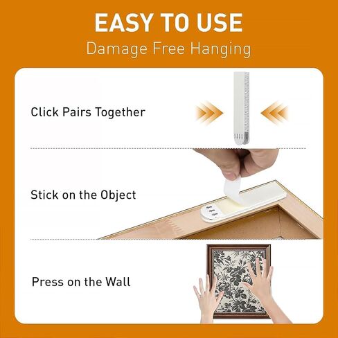 Generic 36 Pairs 72 Strips Picture Hanging Strips, Damage-Free, Sticky Hooks for Posters on Wall in Saudi Arabia