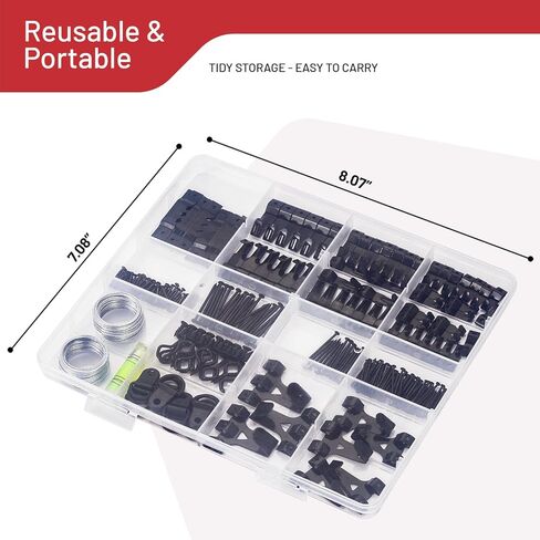 303-Piece Picture Hanging Assortment, Heavy Duty Hooks, Nails, Sawtooth, D-Rings, Wire, Level, and Metal Wall Hooks for Picture Framing and Canvas Mounting (Silver) in Saudi Arabia