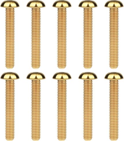 Titanium Ti Water Bottle Cage M5x8 10 12 15mm Bolt Button Head Allen Key Screws Pack of 10 (Silver, M5x8mm) in Saudi Arabia