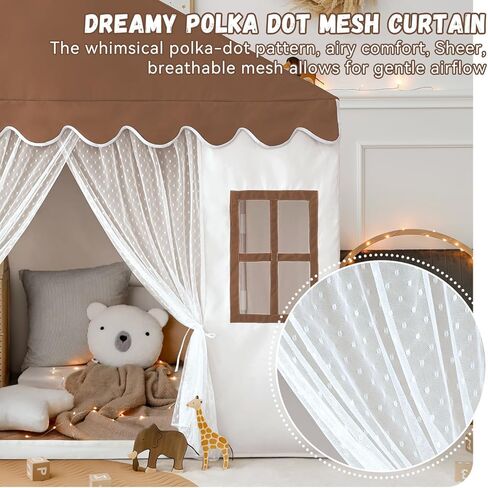 Kids Play Tent with Mat, Large Playhouse Play Tent Indoor for Girls Boys, Kids Tent Toys for Toddlers Children Play House for Birthday, Christmas Toy House Gift (Brown) in Saudi Arabia