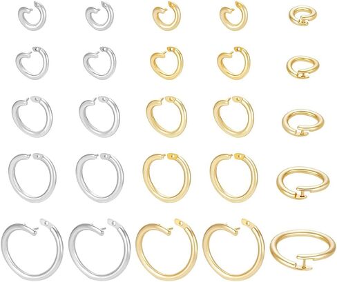 PH PandaHall 40pcs Locking Jump Rings 14K Gold Plated Round Jump Rings, 5 Sizes Circle Clasp Ring Connector for Necklace Bracelet Keychain Jewelry Making DIY Crafts, Gold and Silver in Saudi Arabia