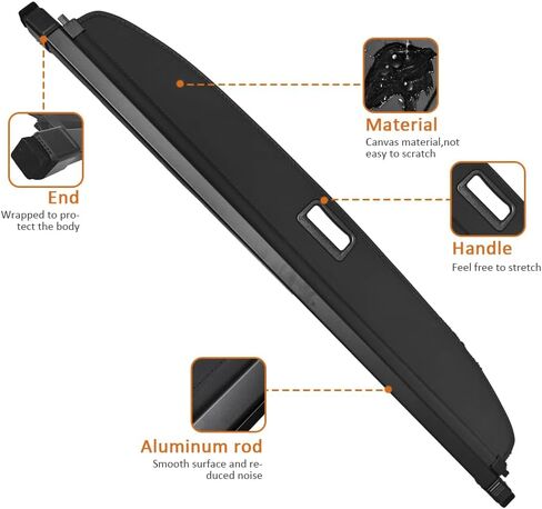 CRV 2024 2023 Cargo Cover,Retractable Rear Trunk Tonneau Cover Cargo Privacy Security Shield Shade Compatible for 2024 2023 Honda CRV Accessories in Saudi Arabia