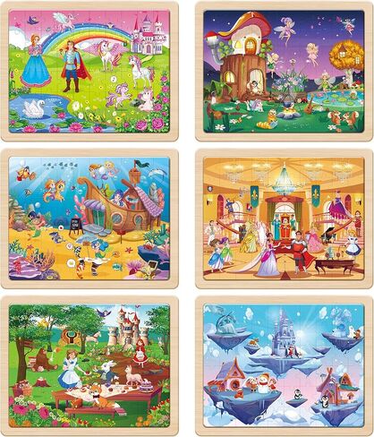 SYNARRY Wooden Vehicle Puzzles for Kids Ages 4-6, 6 Packs 60 PCs Jigsaw Puzzles Preschool Educational Toys Gifts for Children Ages 4-8, Kids Puzzles for 4+ Year Olds Boys Girls, Wood Puzzles Ages 3-10 in Saudi Arabia