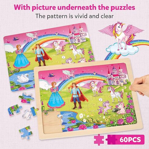 SYNARRY Wooden Vehicle Puzzles for Kids Ages 4-6, 6 Packs 60 PCs Jigsaw Puzzles Preschool Educational Toys Gifts for Children Ages 4-8, Kids Puzzles for 4+ Year Olds Boys Girls, Wood Puzzles Ages 3-10 in Saudi Arabia