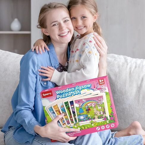 SYNARRY Wooden Vehicle Puzzles for Kids Ages 4-6, 6 Packs 60 PCs Jigsaw Puzzles Preschool Educational Toys Gifts for Children Ages 4-8, Kids Puzzles for 4+ Year Olds Boys Girls, Wood Puzzles Ages 3-10 in Saudi Arabia