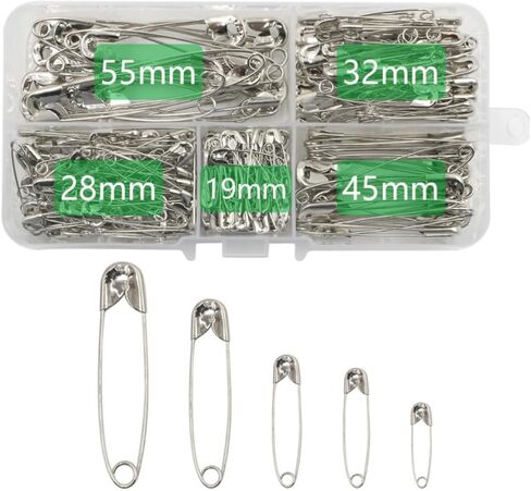 260 Pack Pins Assorted, 5 Different Sizes Small and Large Pins, Pins for Clothes Halloween Costume Pins Sewing, Nickel Plated Steel Pin Bulk, Arts and Crafts Supplies (Silver) in Saudi Arabia