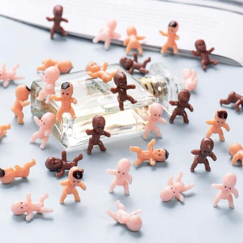 50PCS Mini Plastic Babies 1 Inch – Tiny Baby Shower Favors, King Cake Babies for Mardi Gras, Party Decorations, Ice Cube Game, Reusable Cute Mini Baby Figures in Saudi Arabia