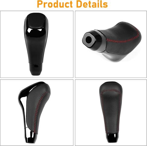 Automatic Gear Shift Konb Lever Compatible with Toyota 4Runner 2012-2023,Tundra TRD 2014-2021,Shifter Knob Handle Replacement for PTR57-34141,Piano Black Plastic Leather W/Red Stitching,1PC in Saudi Arabia