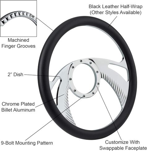 Chrome Plated Billet Boomerang Style Steering Wheel in Saudi Arabia