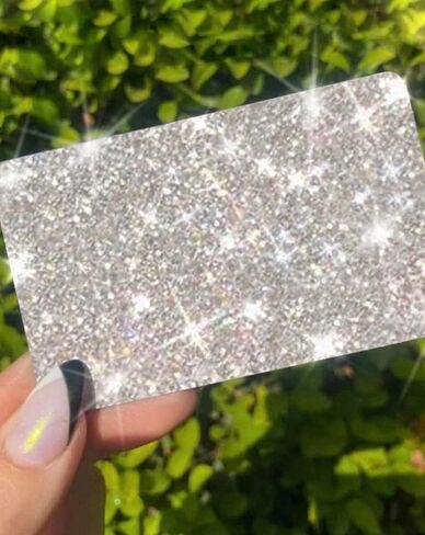 Ultra Bling Reflective Skin Debit Credit Card, The Original Ultra Ice Skin Only Use by Tap, Back Information (Silver Ice) in Saudi Arabia