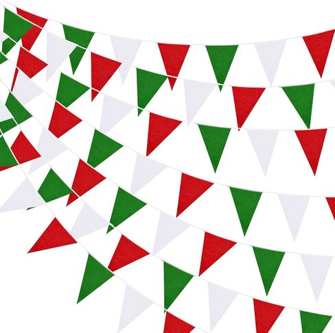 Preboun 400 ft Christmas Solid Pennant Banner Flags 240 Pcs String Hanging DIY Triangle Bunting Bulk Garland for Grand Opening Carnival Birthday Party Decoration Outdoor(Red, Green, White) in Saudi Arabia