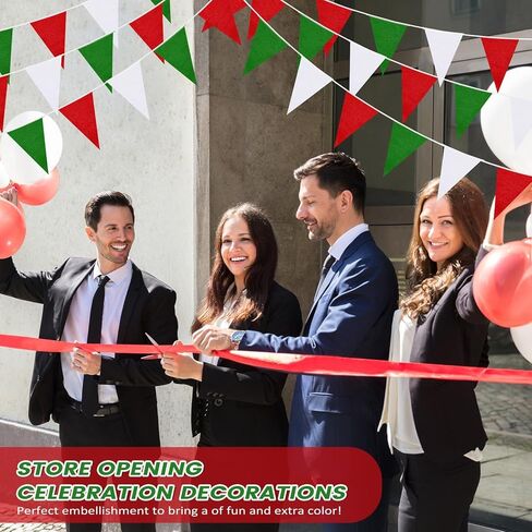 Preboun 400 ft Christmas Solid Pennant Banner Flags 240 Pcs String Hanging DIY Triangle Bunting Bulk Garland for Grand Opening Carnival Birthday Party Decoration Outdoor(Red, Green, White) in Saudi Arabia