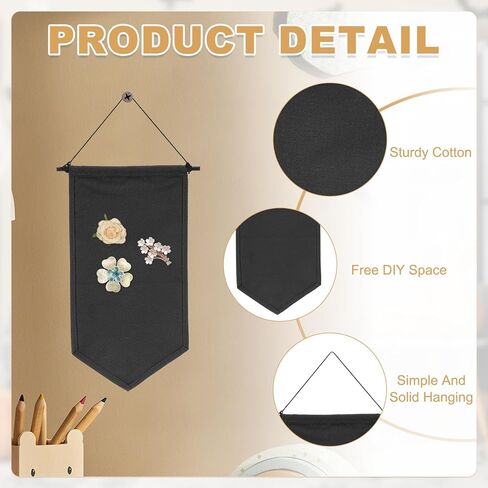 uxcell Blank Wall Canvas Enamel Pin Display Banner with Wooden Brooch Hanging Storage DIY Wall Decoration Pin Organizer for Badge, Lapel Collection, Medium Gray in Saudi Arabia