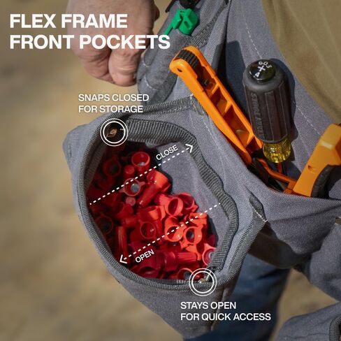 Klein Tools 5244 Tool Apron, Tape Thong and Four Reinforced Pockets for Hand Tools, Waist Size 32 to 53-Inch,Black in Kuwait