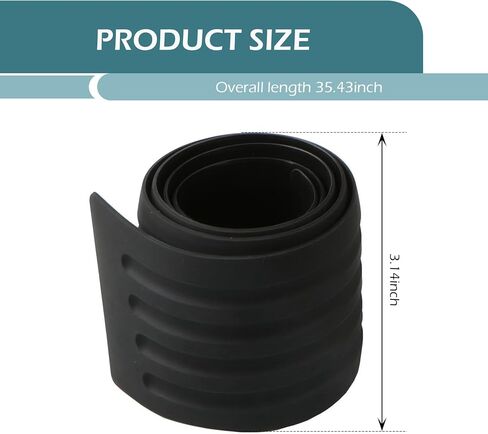 Car Rear Bumper Guard, Anti-slip Textured Scratch-resistant Rubber Door Sill Bumper Strip, DIY Customizable Self-adhesive Installation, Waterproof & Wear-resistant Tool (Carbon Fiber Black) in Saudi Arabia