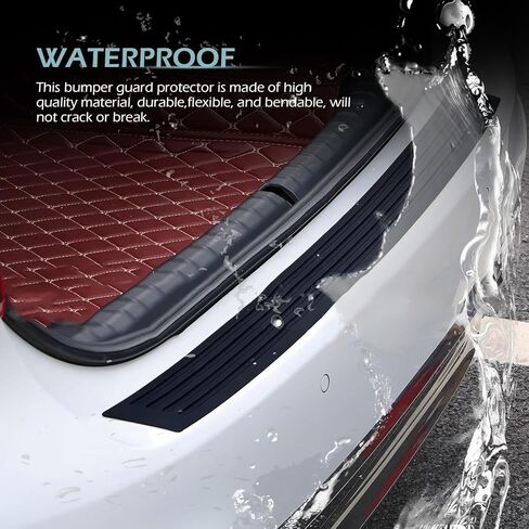 Car Rear Bumper Guard, Anti-slip Textured Scratch-resistant Rubber Door Sill Bumper Strip, DIY Customizable Self-adhesive Installation, Waterproof & Wear-resistant Tool (Carbon Fiber Black) in Saudi Arabia