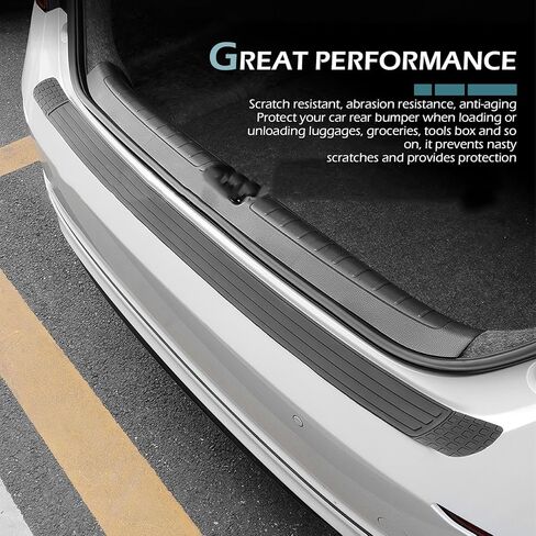 Car Rear Bumper Guard, Anti-slip Textured Scratch-resistant Rubber Door Sill Bumper Strip, DIY Customizable Self-adhesive Installation, Waterproof & Wear-resistant Tool (Carbon Fiber Black) in Saudi Arabia