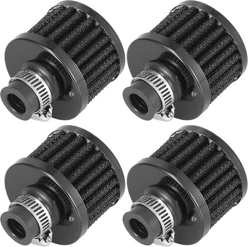 Motoforti 4pcs Universal 12mm Air Filter Cleaner Round Replacement for Motorcycle Car Black in Kuwait
