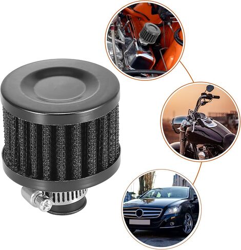 Motoforti 4pcs Universal 12mm Air Filter Cleaner Round Replacement for Motorcycle Car Black in Kuwait