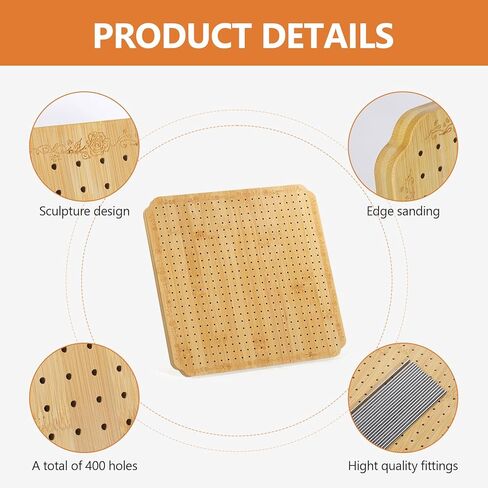Crochet Blocking Board Wooden Granny Square for Crochet Projects Square Board Crocheting Accessories Gifts for Crocheters (Wood, Large) in Saudi Arabia