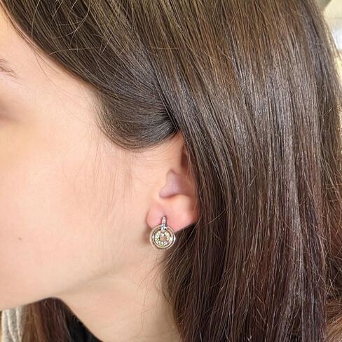 Crystalline Azuria Crystals Round Circle Stud Earrings 18K White Earring Rose Gold Plated Earrings for Women in Kuwait