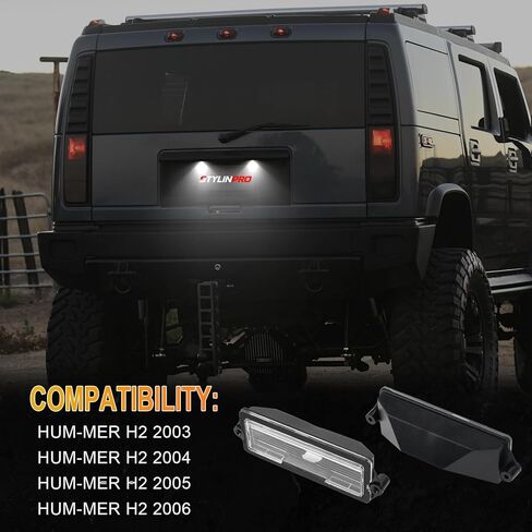 ضوء لوحة ترخيص LED لـ Hum-mer H2 2003 2004 2005 2006 2007 مصابيح لوحة ترخيص أضواء العلامات، 6000K لمبات LED بيضاء حزمة من 2 in Kuwait