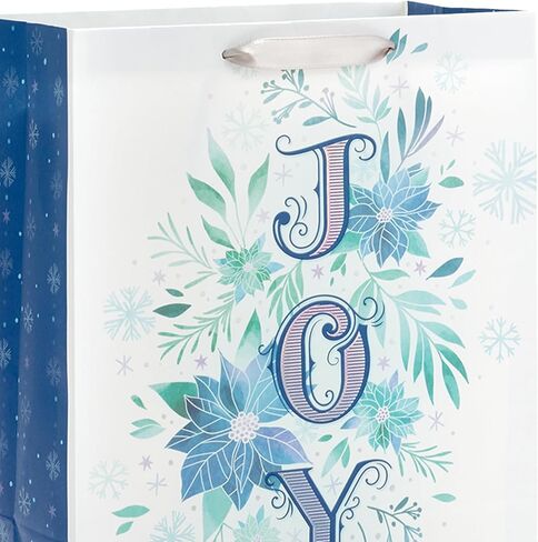 Hallmark 13" Large Gift Bag Bundle (3 Bags: 2 Vertical, 1 Horizontal) Watercolor Winter Wreath, Trees, Joy in Lavender, Sage Green, Light Blue, Silver in Saudi Arabia