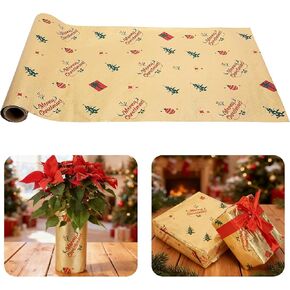 Adnee 2 Roll 10 Yard Floral Foil Plant Pot Covers,Matte Texture Christmas Plant Pot Foil,Golden Floral Pot Wrapping Paper for Christmas Home Flower Pot DIY decor in Kuwait