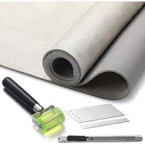 Pangda Suede Headliner Fabric 98 x 60'' with 1/9" Foam Backing Car Roof Headliner Fabric Suede Material Rubber Seam Roller Utility Knife for DIY Automotive Rv Boat Ceiling Interior Repair (Black) in Saudi Arabia