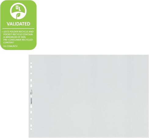 Leitz 47911003 – Pack of 100 Covers Recycled PP, 90 Micron A4, Colour Clear in Saudi Arabia