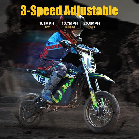 KOOZ HP112E PRO 36V 1000W دراجة ترابية كهربائية للأطفال، 3 أوضاع للسرعة، دراجة نارية كهربائية للمراهقين تصل إلى 20.6 ميل في الساعة و19 ميلًا طويلة المدى، تعليق مزدوج وفرامل قرصية، إطار قوي 16 بوصة in Kuwait