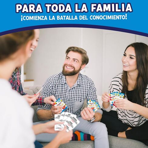 Trivia en Familia – لعبة لوحية باللغة الإسبانية للعائلة والأصدقاء والكبار والمراهقين | لعبة كارتاس | معلومات ممتعة وتعليمية للحفلات، وليلة الألعاب، والسفر، والمكتب، والفصول الدراسية، وأعياد الميلاد in Kuwait