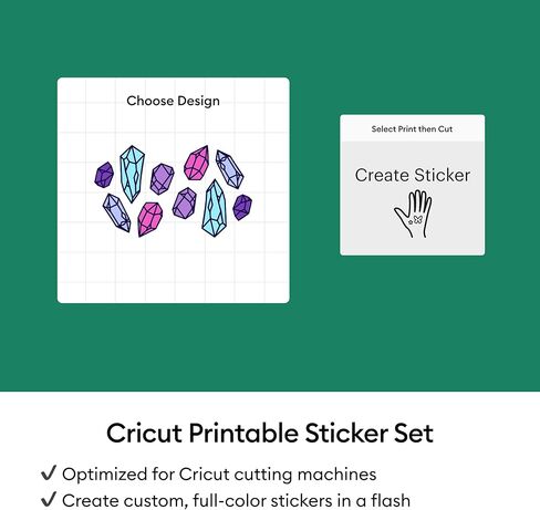 Cricut Printable Waterproof Holographic Sticker Set, Transparent - 10 Sheets in US Letter Size (8.5 x 11 in) - Compatible with Inkjet Printers - for Joy Xtra, Explore, & Maker Machines in Saudi Arabia