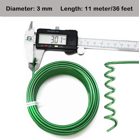 Bendable Aluminum Craft Wire, 36 Feet 3mm Metal Craft Wire for DIY Jewelry Making, Sculpting, Doll Making, Modelling, Bonsai Training, Crafting (C Green) in Saudi Arabia