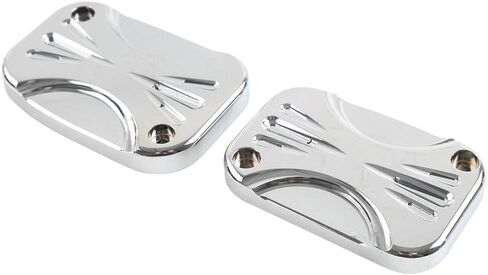 FSFY Brake Clutch Fluid Reservoir Cap Front Master Cylinder Cover Chrome CNC for Harley Electra/Tri/Road/Street Glide Freewheeler V-Rod for Road King Motor Part in Saudi Arabia