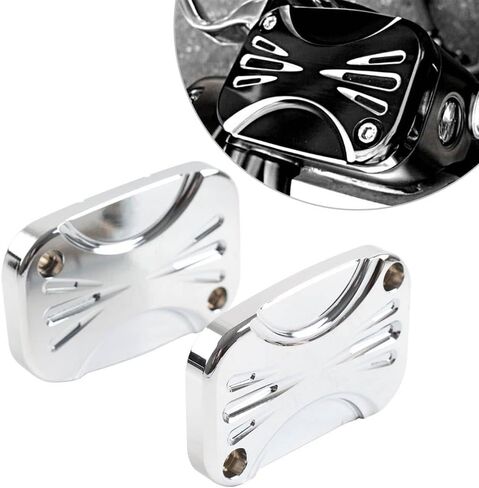 FSFY Brake Clutch Fluid Reservoir Cap Front Master Cylinder Cover Chrome CNC for Harley Electra/Tri/Road/Street Glide Freewheeler V-Rod for Road King Motor Part in Saudi Arabia
