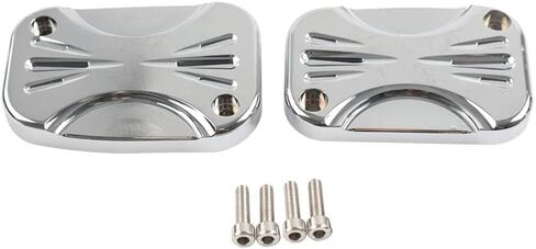 FSFY Brake Clutch Fluid Reservoir Cap Front Master Cylinder Cover Chrome CNC for Harley Electra/Tri/Road/Street Glide Freewheeler V-Rod for Road King Motor Part in Saudi Arabia