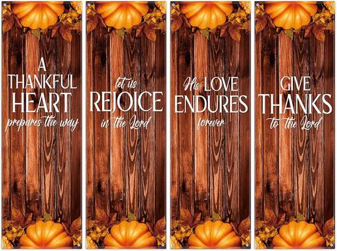 Hosuly 4 Pcs Church Banners for Sanctuary Wall Fall Harvest Banners with Scripture Bible Verses Banner Welcome Inspirational Religious Praise Hanging Signs for Church Decor, 2 x 6 Feet(Fall) in Saudi Arabia