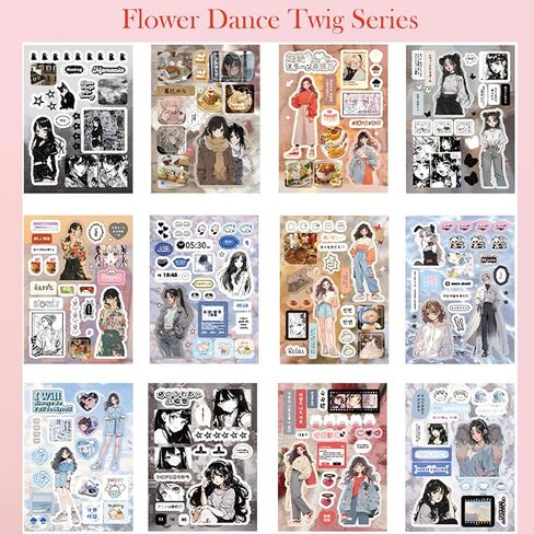 كتاب ملصقات بنمط المانغا اليابانية، 45 ورقة من الكتب الهزلية لتزيين المواد وملصقات Kawaii - أكثر من 800 تصميم في كتاب واحد لتزيين كتيب سجل القصاصات بنفسك (ج) in Kuwait