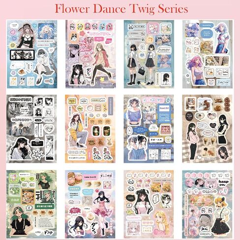 كتاب ملصقات بنمط المانغا اليابانية، 45 ورقة من الكتب الهزلية لتزيين المواد وملصقات Kawaii - أكثر من 800 تصميم في كتاب واحد لتزيين كتيب سجل القصاصات بنفسك (ج) in Kuwait