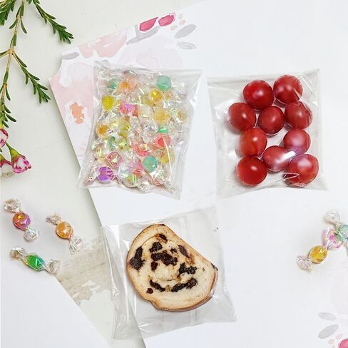 Lhocm Clear Self Sealing Cookie Bags, 4x6 Inch 100 Pack Resealable Cellophane Bags for Treats and Gifts in Saudi Arabia
