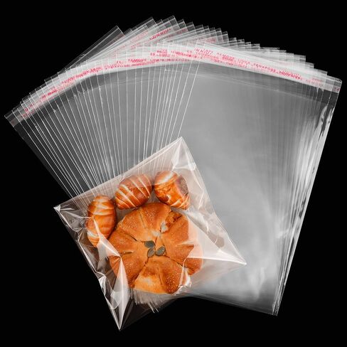 Lhocm Clear Self Sealing Cookie Bags, 4x6 Inch 100 Pack Resealable Cellophane Bags for Treats and Gifts in Saudi Arabia