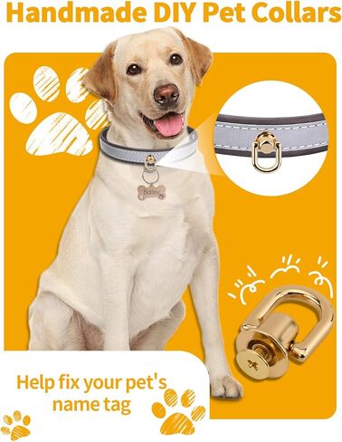 12 PCS D Rings for Purse with Hole Punch Tool - 360 Degree Rotatable D Ring for Purse, Bag Hardware, Belt, DIY Leather Craft, Craft Accessories Decoration (Gold) in Kuwait