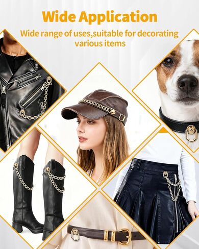 12 PCS D Rings for Purse with Hole Punch Tool - 360 Degree Rotatable D Ring for Purse, Bag Hardware, Belt, DIY Leather Craft, Craft Accessories Decoration (Gold) in Kuwait