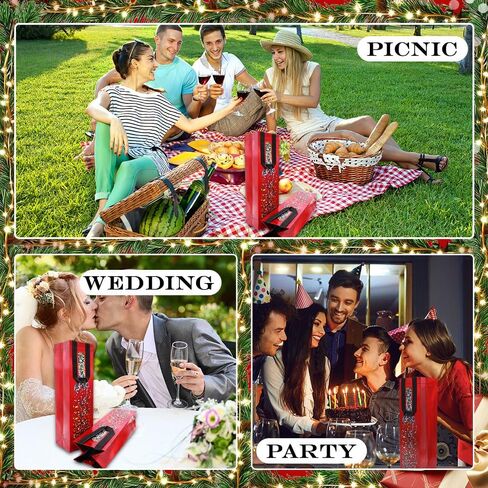 huichuan 12 Pack Red Wine Gift Bags, 13.6x3.5x3.9 Inches Reusable Holiday Wine Bags with Artistic Bottle Pattern Design for Christmas, Holiday, Wedding, Party in Saudi Arabia