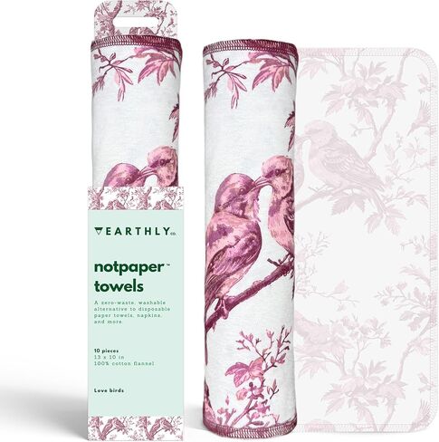 Reusable Paper Towels - 10 Pack - Roll of Washable Cotton Cloth Paper Towels - Paperless Reusable Napkins Cloth Washable - Absorbent + Long Lasting - Zero Waste Products - (Blooming) in Kuwait