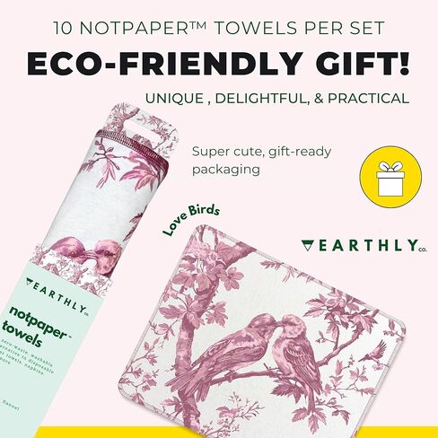 Reusable Paper Towels - 10 Pack - Roll of Washable Cotton Cloth Paper Towels - Paperless Reusable Napkins Cloth Washable - Absorbent + Long Lasting - Zero Waste Products - (Blooming) in Kuwait